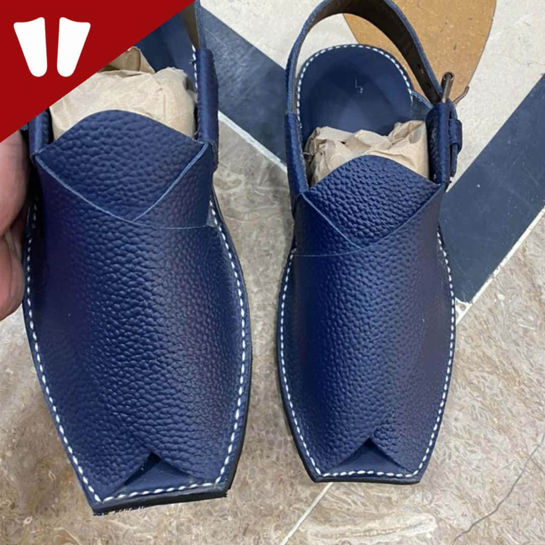 Blue hot sale peshawari chappal