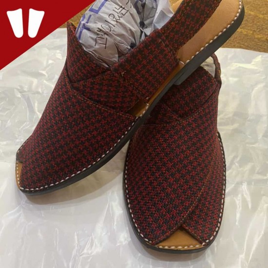 Stylish Waistcoat (material) Peshawari Chappal - Handmade Peshawari Sandal Stylish Waistcoat (material) Peshawari Chappal - Handmade Peshawari Sandal