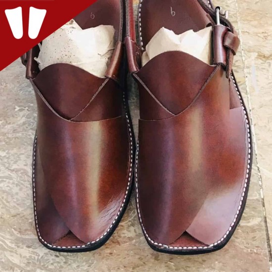 Peshawari Chappal - Pure Leather - Handmade - Brown Peshawari Chappal - Pure Leather - Handmade - Brown